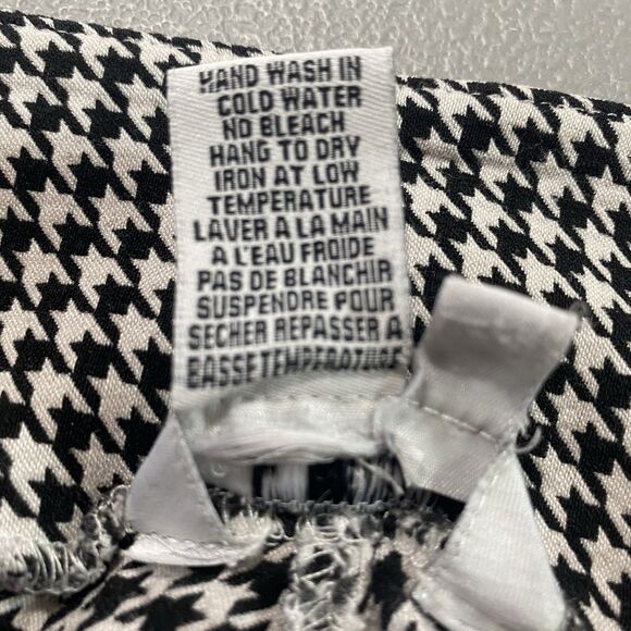 JL JULES & LEOPOLD Pants Houndstooth Plaid Pull-On Tapered Womens L Black White - Picture 8 of 8